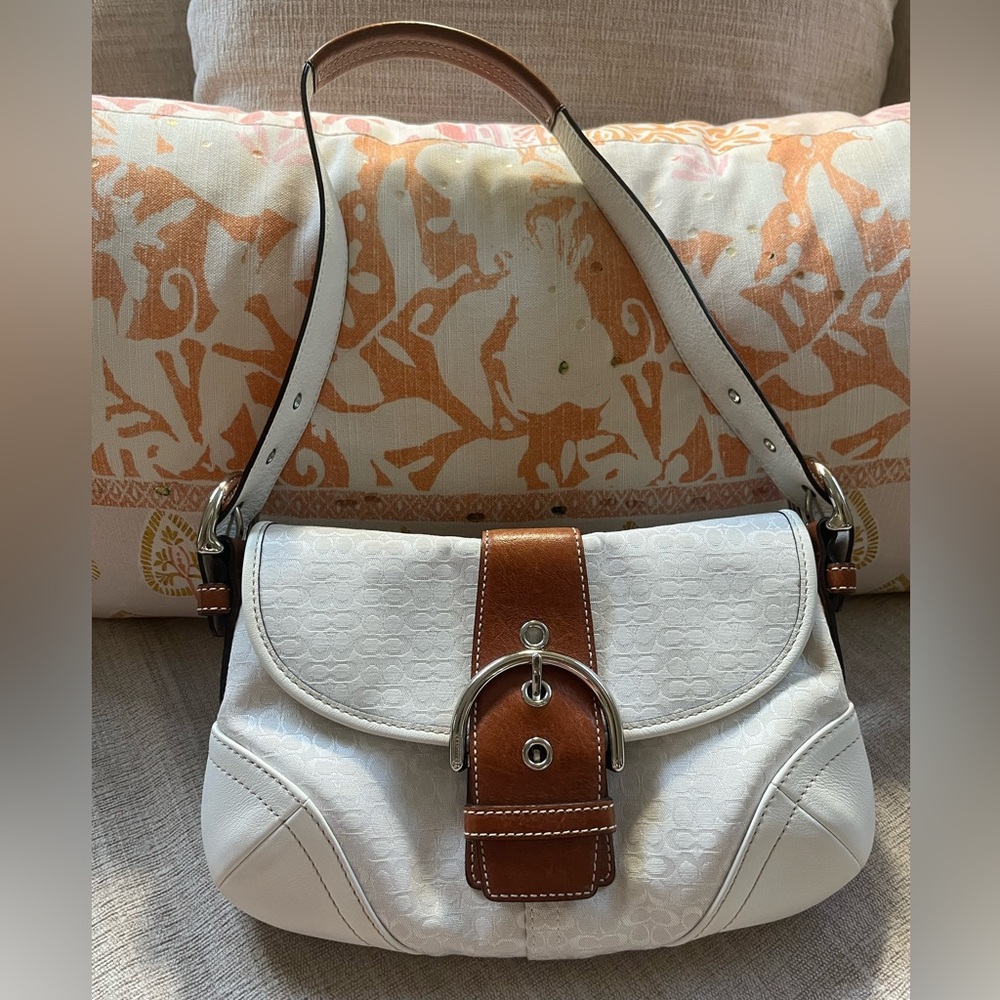 SOLD! Do not buy! 

Coach White and Brown Shoulder Bag
